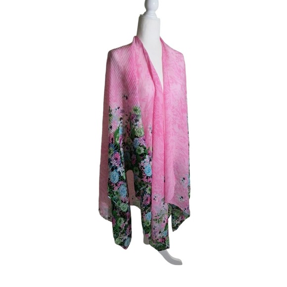 Pink Floral Wrap scarf Women's One Size Fits Most - Picture 3 of 9